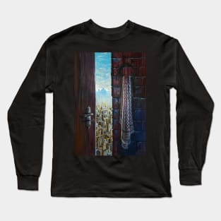 Our House In Jerusalem Painting, Al Quds Old House Drawing , Palestinian Right of Return Wall Art, Free Palestine Al Aqsa City Framed Poster Long Sleeve T-Shirt